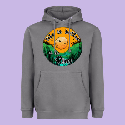Life Is Better At The River Heavyweight Hoodie Designed By Jahusdesignshop