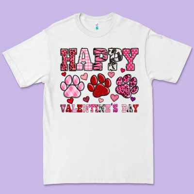 Happy Valentine's Day Paws Premium Tee Designed By Oliviacreatesart