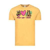 Vintage Mustard peace love horses Vintage Tee - RanaPortraitStore