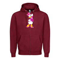 Burgundy daisy duck Zipper Hoodie - baoMotion