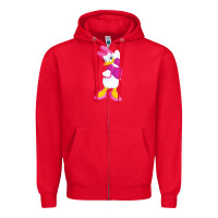 Red daisy duck Zipper Hoodie - baoMotion