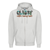 Dove Grey classy with a savage side Zipper Hoodie - JahusDesignShop