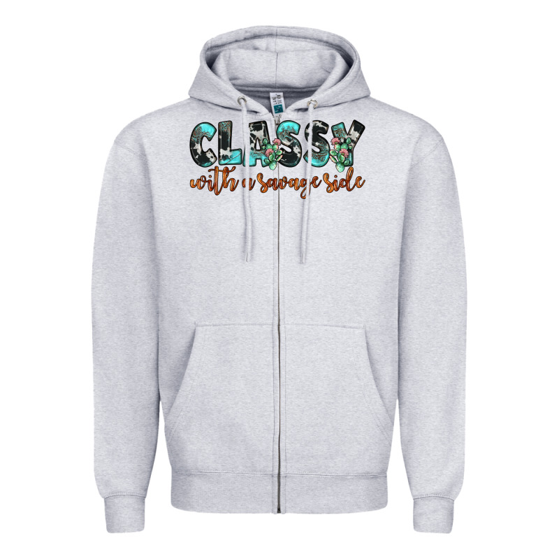 Classy With A Savage Side Zipper Hoodie by JahusDesignShop | Teevron