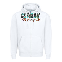 White classy with a savage side Zipper Hoodie - JahusDesignShop