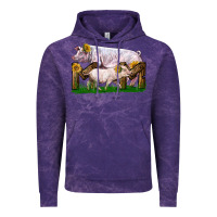 Cloud Purple Mom With White Chester Pig And Baby Pig Vintage Hoodie - LillyAllenDesigns