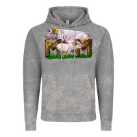 Cloud Rock Mom With White Chester Pig And Baby Pig Vintage Hoodie - LillyAllenDesigns