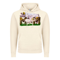 Vintage Artic Mom With White Chester Pig And Baby Pig Vintage Hoodie - LillyAllenDesigns