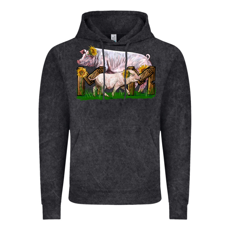 Mom With White Chester Pig And Baby Pig Vintage Hoodie by LillyAllenDesigns | Teevron