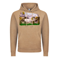 Vintage Coffee Mom With White Chester Pig And Baby Pig Vintage Hoodie - LillyAllenDesigns