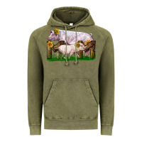 Vintage Olive Mom With White Chester Pig And Baby Pig Vintage Hoodie - LillyAllenDesigns