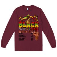 Burgundy juneteenth black king Long Sleeve Tee - LillyAllenDesigns