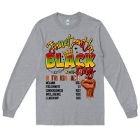 Heather Grey juneteenth black king Long Sleeve Tee - LillyAllenDesigns
