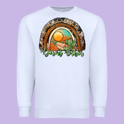 Desert Vibes Rainbow Premium Sweatshirt Designed By Jahusdesignshop