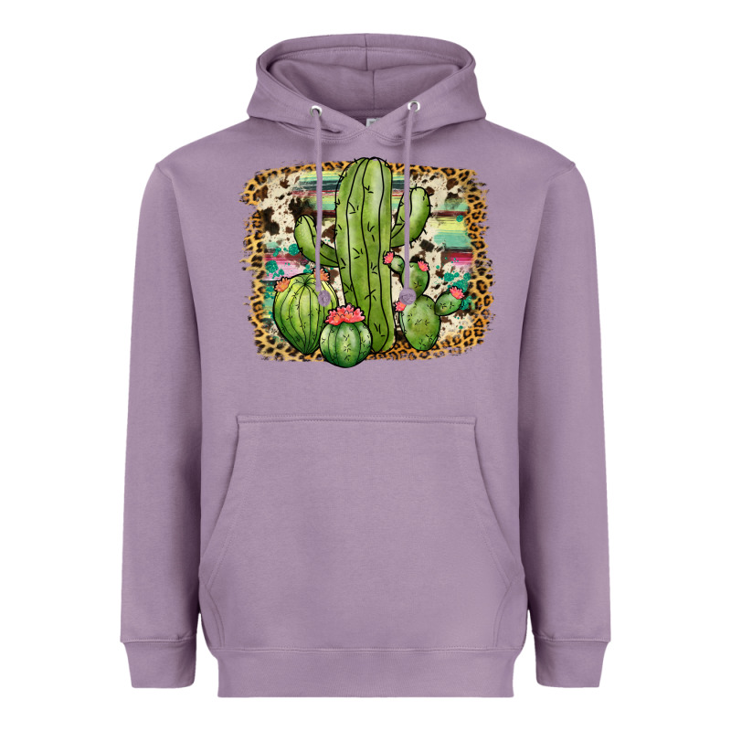 Serape Cowhide Cactus Heavyweight Hoodie by JahusDesignShop | Teevron