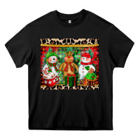 Black christmas snowman polar bear reindeer Heavy Core Tee - CowGirlArtShop