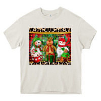 Cream christmas snowman polar bear reindeer Heavy Core Tee - CowGirlArtShop