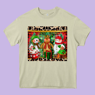 Christmas Snowman Polar Bear Reindeer Heavy Core Tee Designed By Cowgirlartshop