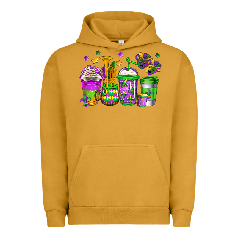 Mardi Gras Coffee Cups Urban Hoodie by Jasminsmagicworld | Teevron