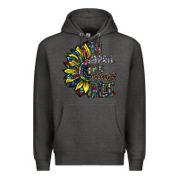 Charcoal Heather autism sunflower Premium Hoodie - CowhideDigitalArt