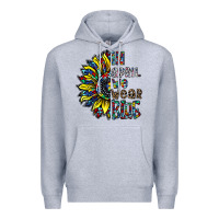 Heather Grey autism sunflower Premium Hoodie - CowhideDigitalArt