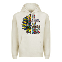 Oatmeal Heather autism sunflower Premium Hoodie - CowhideDigitalArt