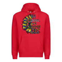 Red autism sunflower Premium Hoodie - CowhideDigitalArt