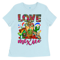 Baby Blue Love Mexico Cold Drink Frappe Ladies Tee - FaDigitalArtStudio