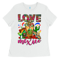 White Love Mexico Cold Drink Frappe Ladies Tee - FaDigitalArtStudio