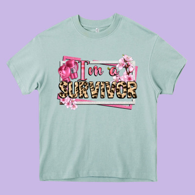 Im A Survivor Cancer Awareness Heavy Core Tee Designed By Cowgirlartshop