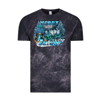 Cloud Black merry and bright Vintage Tee - FaDigitalArtStudio