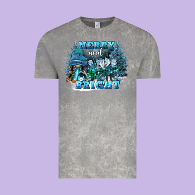 Merry And Bright Vintage Tee Designed By Fadigitalartstudio