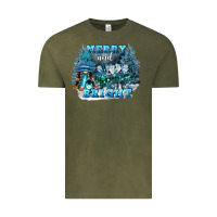 Vintage Olive merry and bright Vintage Tee - FaDigitalArtStudio
