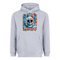 Heather Grey made in america skull Heavyweight Hoodie - JahusDesignShop