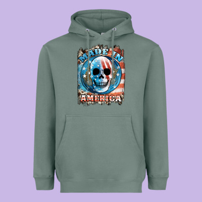 Made In America Skull Heavyweight Hoodie Designed By Jahusdesignshop