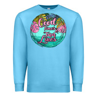 Ocean Blue good times and tan lines Premium Sweatshirt - JahusDesignShop