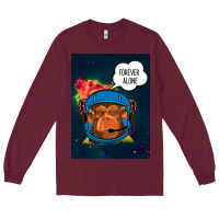 Burgundy Forever Alone, Monkey, Space, Monkey At Space, Long Sleeve Tee - Bettercallsaul
