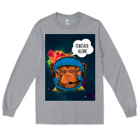 Heather Grey Forever Alone, Monkey, Space, Monkey At Space, Long Sleeve Tee - Bettercallsaul