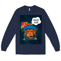 Navy Forever Alone, Monkey, Space, Monkey At Space, Long Sleeve Tee - Bettercallsaul