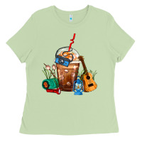 Camping Frappe Coffee Ladies Tee | Teevron