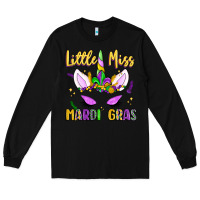 Black little miss mardi gras Long Sleeve Tee - LillyAllenDesigns