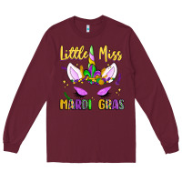 Burgundy little miss mardi gras Long Sleeve Tee - LillyAllenDesigns