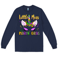 Navy little miss mardi gras Long Sleeve Tee - LillyAllenDesigns