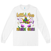 White little miss mardi gras Long Sleeve Tee - LillyAllenDesigns