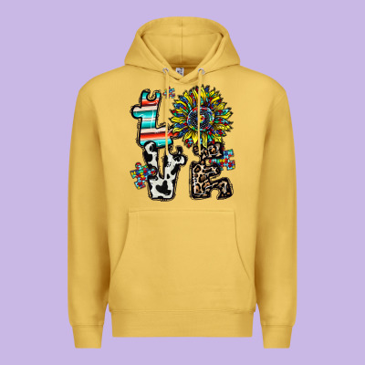 Love Autism Premium Hoodie Designed By Cowhidedigitalart