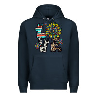 Navy love autism Premium Hoodie - CowhideDigitalArt