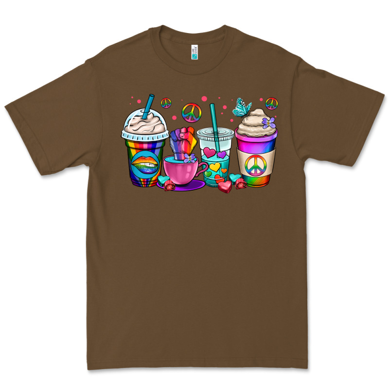 Pride Lgbtq Coffee Cups Premium Tee by OliviaCreatesArt | Teevron