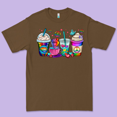 Pride Lgbtq Coffee Cups Premium Tee Designed By Oliviacreatesart