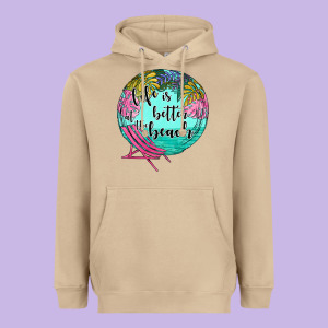 Life Is Better At The Beach Heavyweight Hoodie Designed By Jahusdesignshop