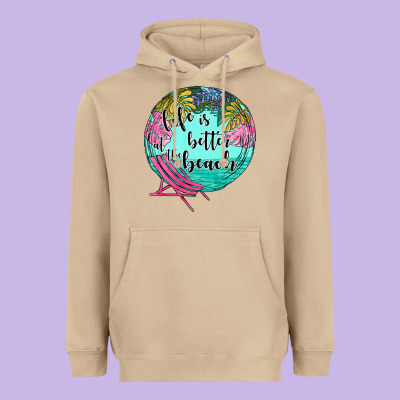 Life Is Better At The Beach Heavyweight Hoodie Designed By Jahusdesignshop