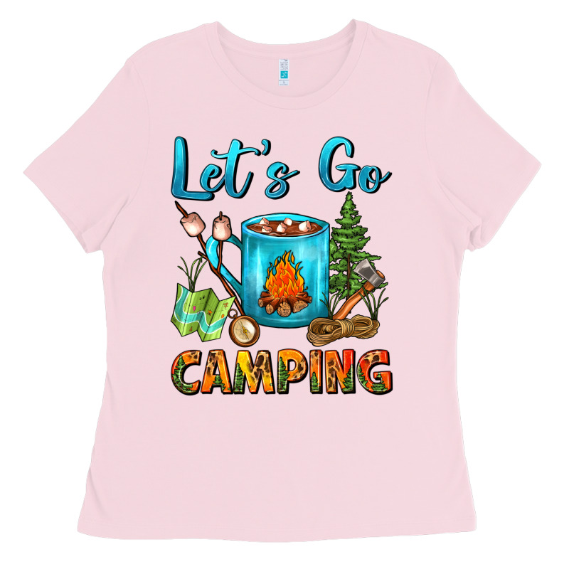Let's Go Camping Coffee Mug Ladies Tee by FaDigitalArtStudio | Teevron